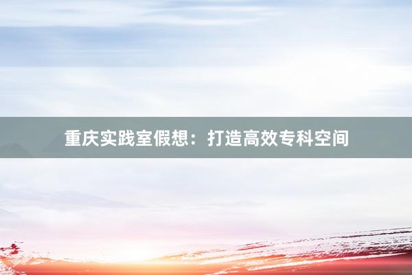 重庆实践室假想：打造高效专科空间